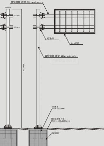 交通标志杆F杆安装方法图